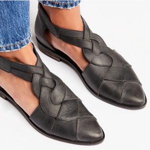 LIKE NEW Free People Wanderlust Black leather 8